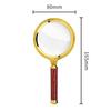 10X Handheld Magnifying Glass Antique Mahogany Handle Magnifier 60Mm-100Mm Lens For Science Seniors Reading Inspection