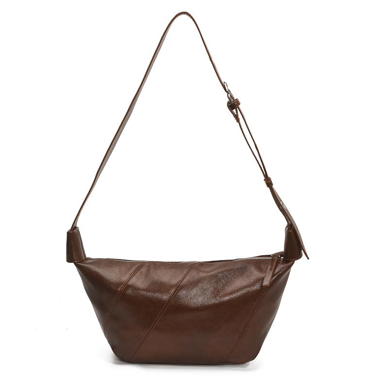 Женская сумка-багет большой вместимости, женская летняя новинка 2025, модная сумка-пельмень из мягкой кожи, повседневная модная наплечная сумка-мессенджер