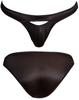 Perforated Play Underwear Front Open Cock Ring Panties Erotic Bikini Full Back Pants Strapon [Miracroute] Men's See-Through (L, Black)