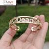 Bangle Femme Cuff Bracelet Stainless Steel Open Bangle Customize Bracelets Zircon Custom Bangle Women Bracelet Wrist Letter Gift