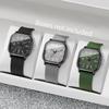 3 шт./набор Модные квадратные женские часы Повседневные силиконовые ремешки Кварцевые наручные часы для мужчин Студенческие часы