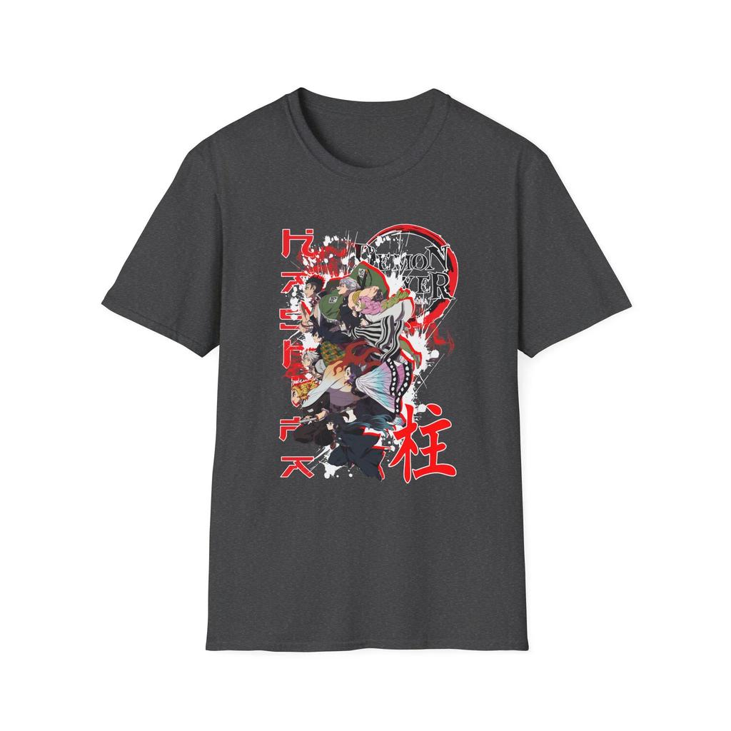 Demon Slayer Hashira T-shirt Men Anime Characters Graphic Oversized Tee Casual Streetwear