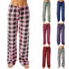 Women Autumn Winter Plaid Printed Pants Full Length Long Trousers Sports Pants