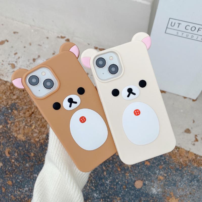Роскошный однотонный чехол из мягкого силикона Rilakkuma с защитой от ударов для iPhone 16 Pro Max 14 11 12 13 15 Pro Max, бампер, задняя крышка