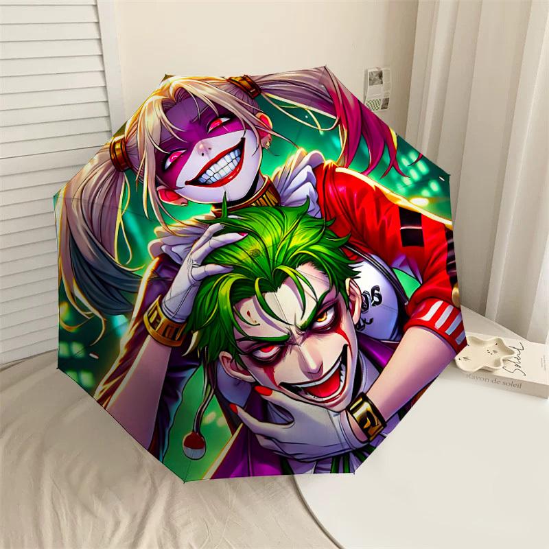1PC Warner Joker Harley Umbrella-8-Rib Reinforced, Automatic Open, Lightweight & Durable-A44