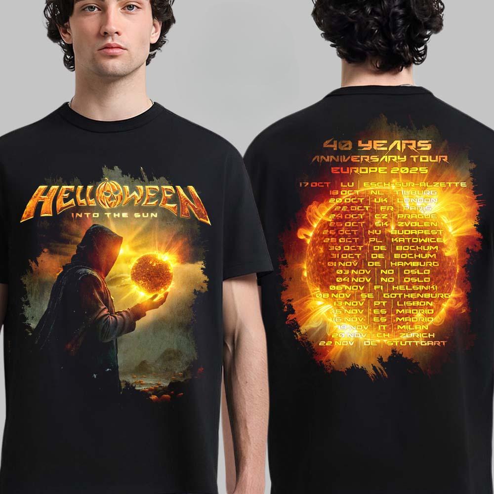 Top Helloween Cotton Band Shirt Unisex Summer Short Sleeve Fashion Brand Tee Luxury Casual Vintage Tshirt