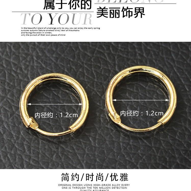 Korean version GD Luhan circle earrings, earrings, stud earrings, couple, copper earrings for men and women