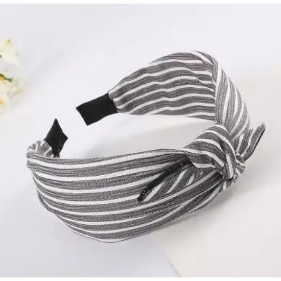 Синяя повязка на голову с бантом, ободок для волос для женщин, аксессуары для волос для взрослых, в горошек, с бантом, повязка на голову для волос, для девочек-подростков, жесткий ободок, полосатый