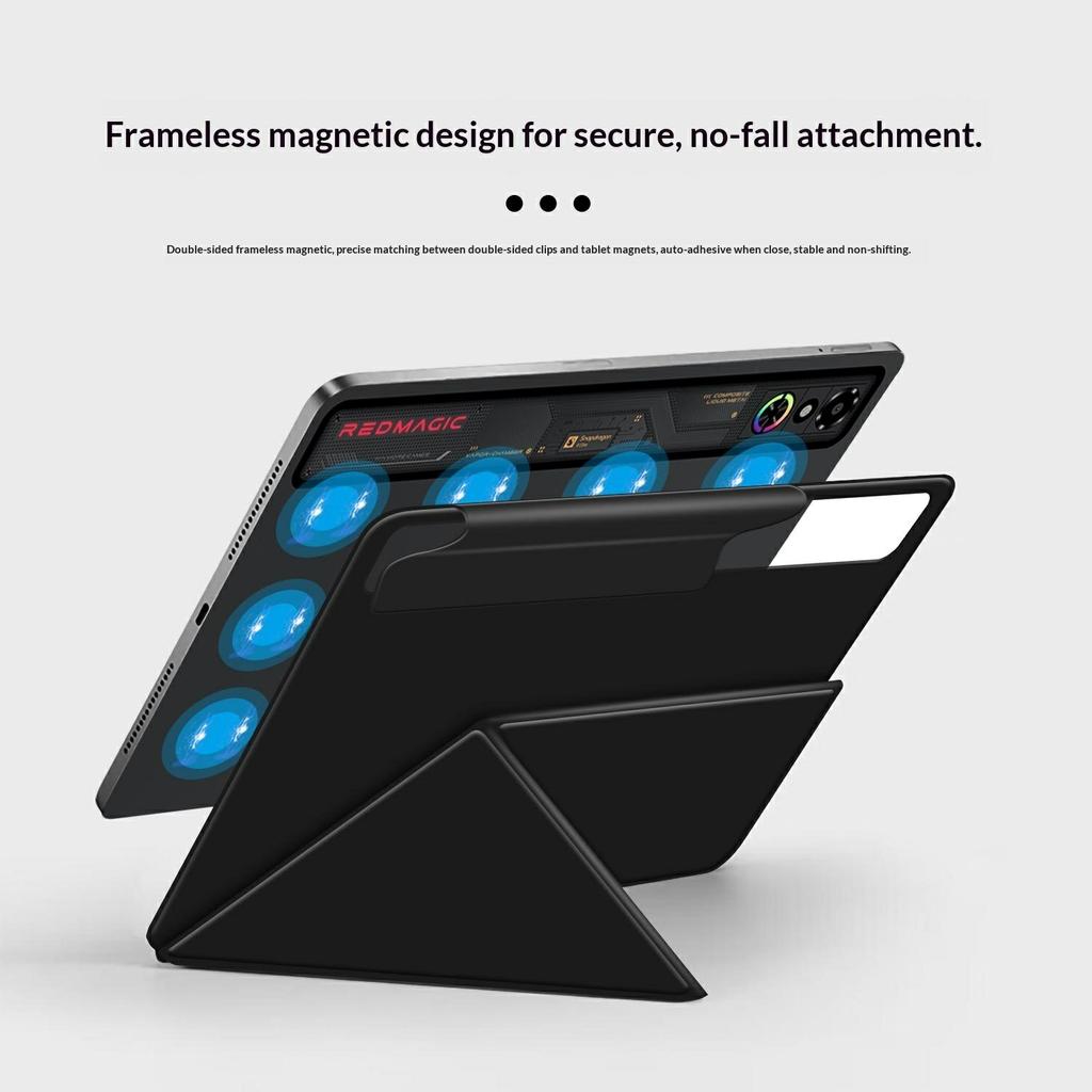 Кожаный чехол-книжка с подставкой-оригами и магнитной застежкой для ZTE nubia RedMagic Astra