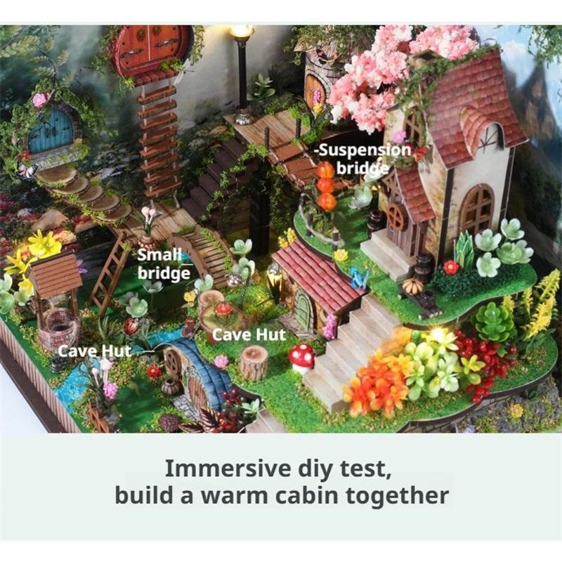 Сделай сам Деревянные Миниатюрные Строительные Наборы 3D Лесной Шепот Миниатюрный Дом Пазл Коттедж Каса Кукольные Домики Для Подарков Друзьям