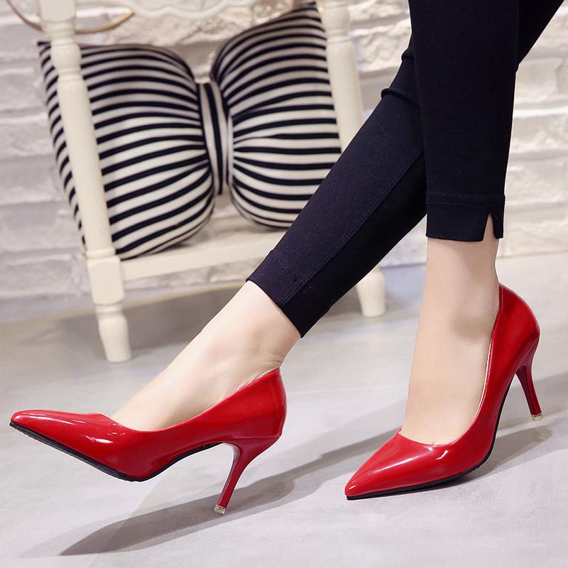 Fashion 2024 Spring and Autumn New Large Size Pointed Toe Solid Color Pumps Sexy and Comfortable Solid Color Temperament Women's Shoes