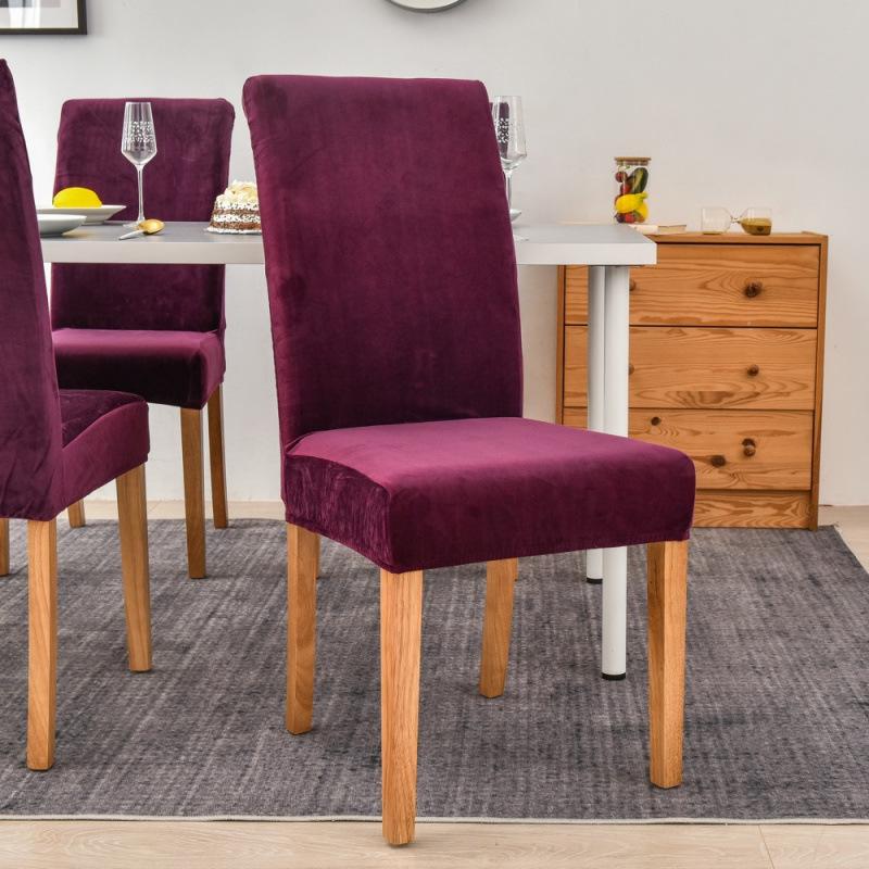 Golden Sable Velvet Elastic Chair Cover for Home, Hotel, Dining & Computer Chairs