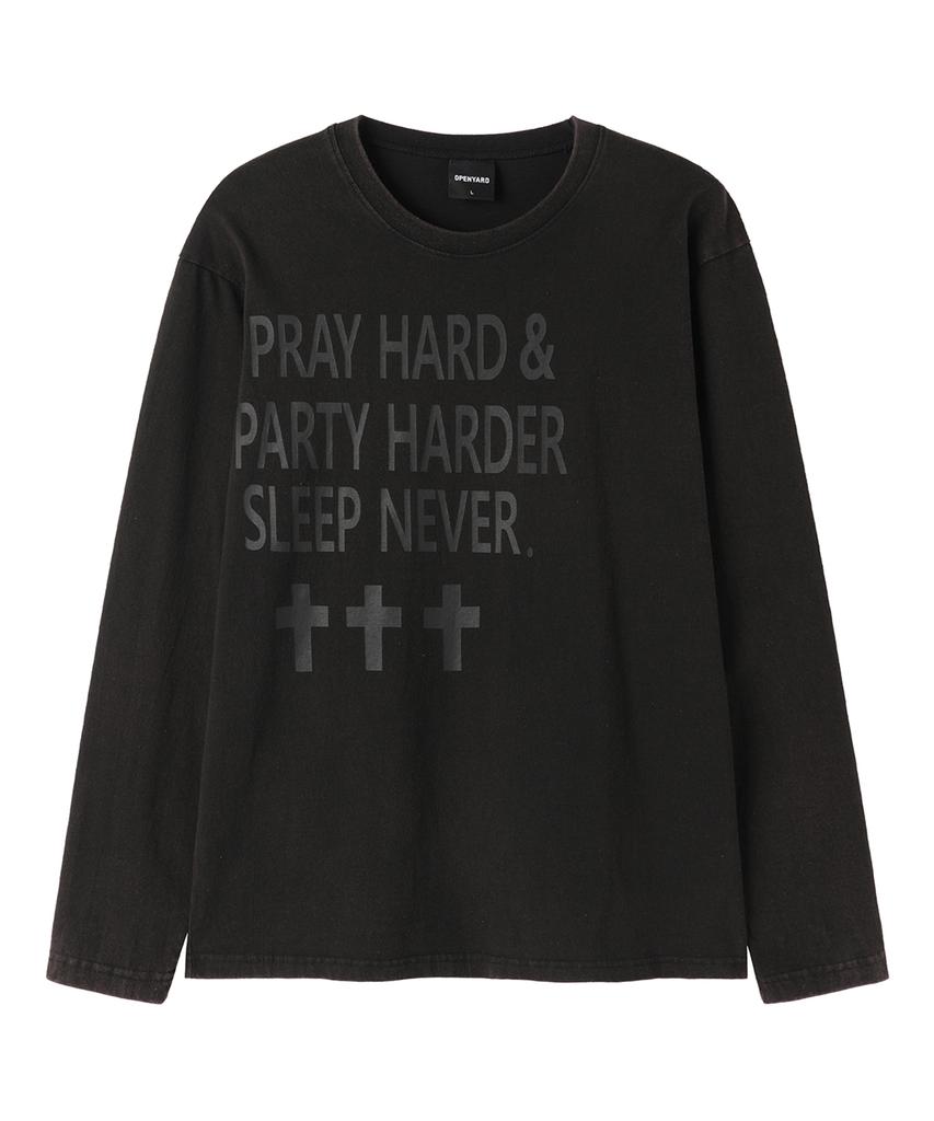 ОТКРЫТЫЙДВОР(ОЙ) Футболка с длинным рукавом Pray Hard Washed - Выстиранный черный