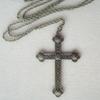 Винтажное бронзовое готическое ожерелье с крестом и цепочкой 70 см