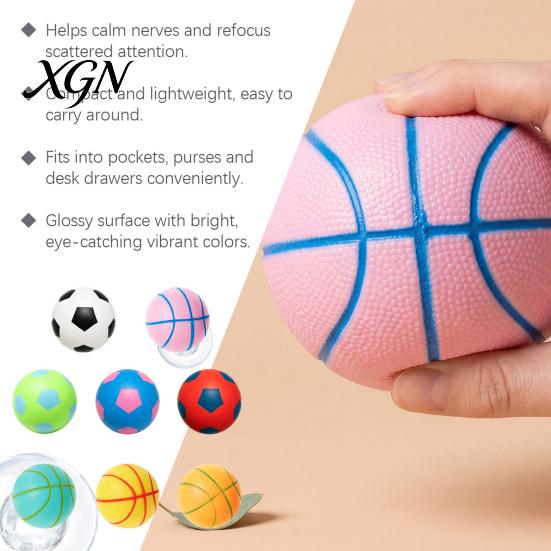TPR Material Stress Toy Soccer Basketball Ball, Fidget Squeeze for Adults Kids, Soft Decompression Anxiety Relief, Party Birthday Gift Sensory