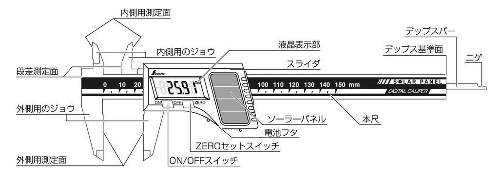 Shinwa Sokutei Digital Caliper Solar Panel 150mm 19983