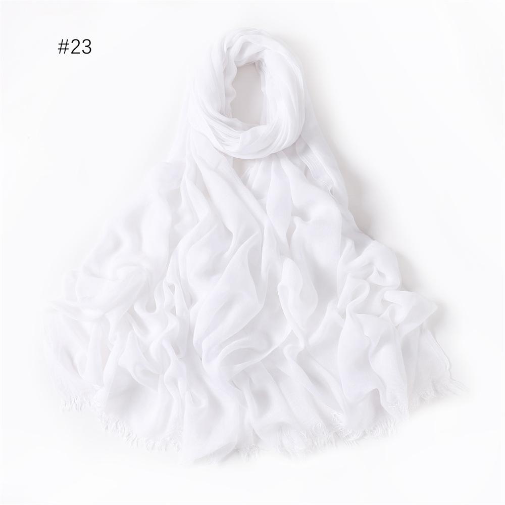 Fashion Muslim Cotton Rayon Modal Hijab For Women Headscarf Long Shawls Islam Hijab Turbans Head Wrap Solid Fringe Scarves