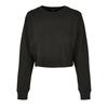 Build Your Brand Womens/Ladies Cropped Terrycloth Crew Neck Jumper