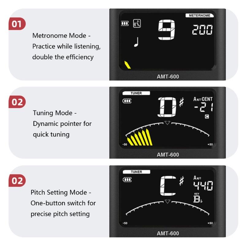 3 Function Wind Instrument Tuner With Precisions Sensor and Quickly Install for Professional Performances