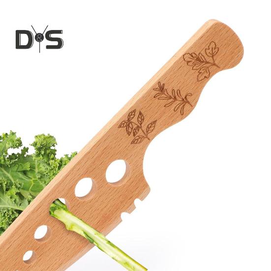 Деревянный инструмент для зачистки трав, ванильный инструмент для очистки листовой капусты, зелени, тимьяна, базилика, изогнутый край, кухонный гаджет с несколькими отверстиями