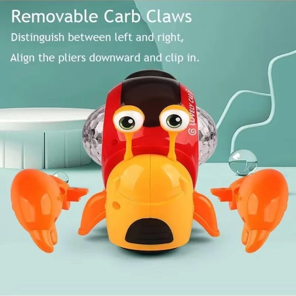 Plastic LED Light Crab Walking Toys With Music Crawling Crab Sensory Toy  Kids