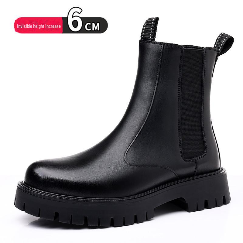 Мужские высокие ботинки Martin из натуральной кожи в британском стиле, толстая подошва, увеличение высоты на 8 см