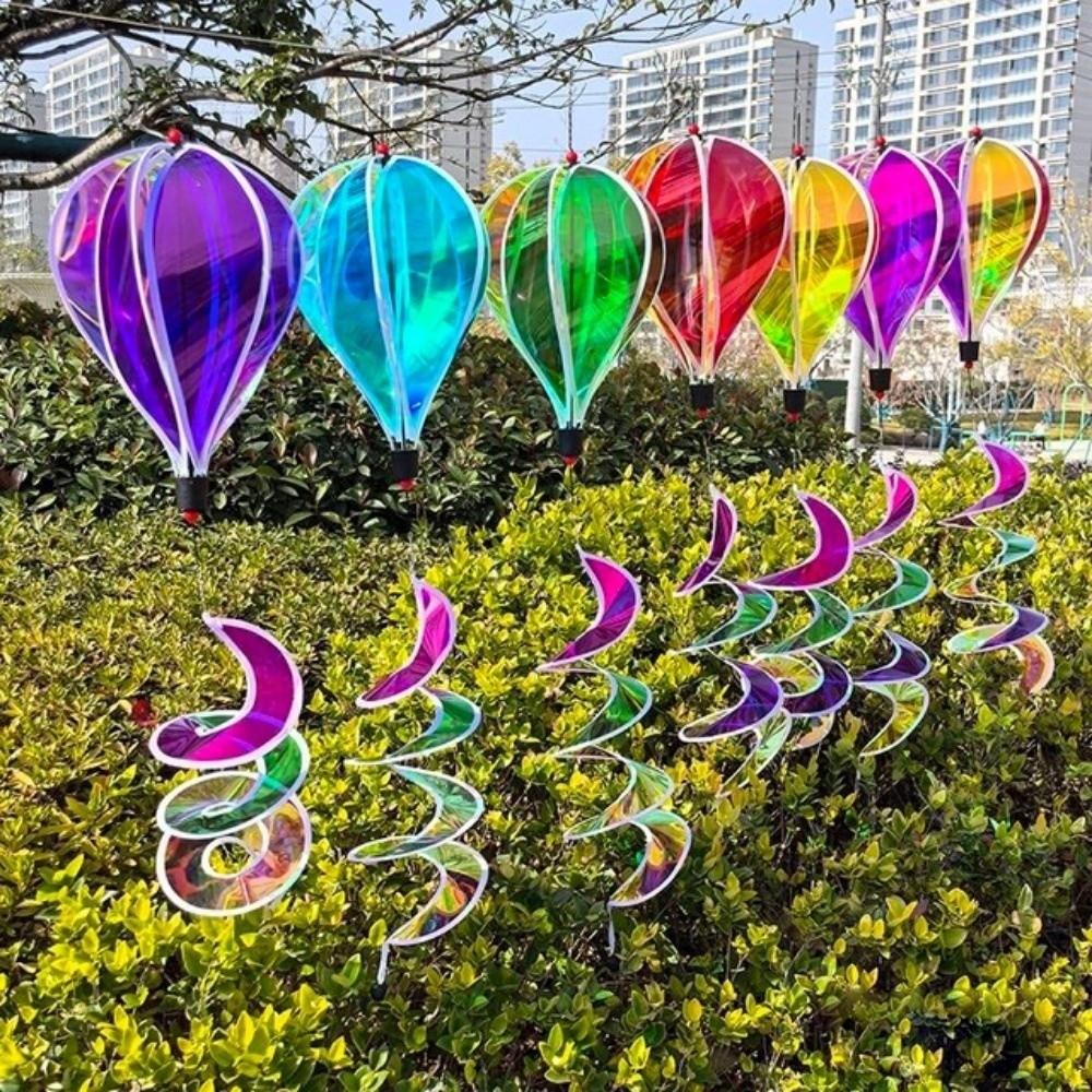 40cm Balloon Hot Air Balloon Spinner Rainbow Colors Striped Tie Dye Pinwheels