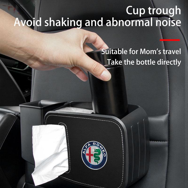 Multifunctional Car Seat Back Organizer box Cup Holder for Alfa Romeo Spider Giulia Giulietta 147 156 159 Mito Stelvio GT Spider