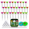 Birdie79 Easy Golf Tee Set 30 тисов в наличии в 3 ярких цветах с магнитным тисом, регулируемой высотой, направляющим и силиконовыми стопорами – Упаковка, Цвета,