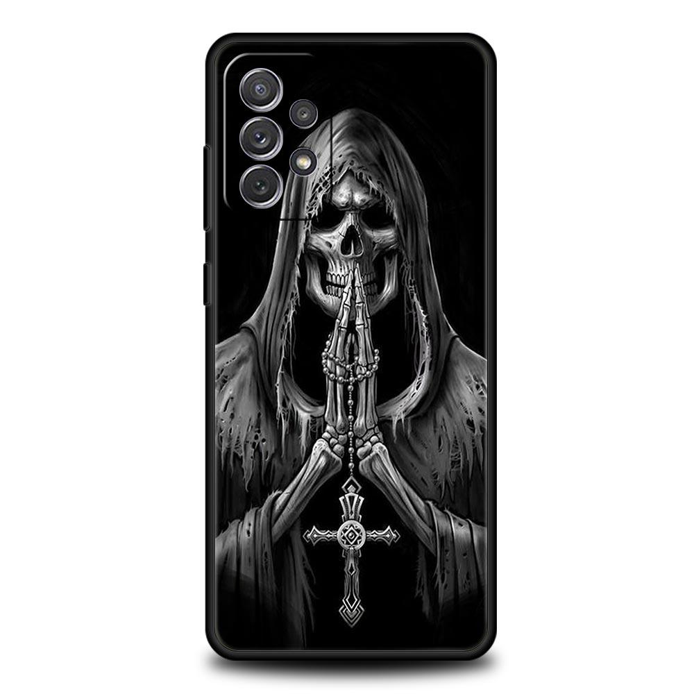 Grim Reaper Skull Skeleton Phone Case for Samsung Galaxy A51 A71 A21S A12 A11 A31 A52 A41 A32 A23 A33 A53 A73 A03S A13 5G Cover