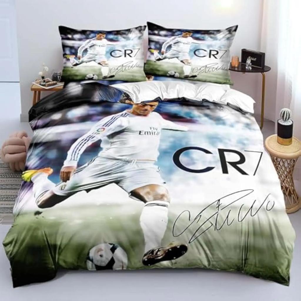 CR7 Kids Soccer Duvet Cover Set Football Stars 2/3pcs Bedding Set for Bedroom Decor Queen King Best Gifts