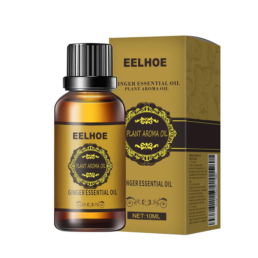 EELHOE Ginger Massage Oil 10ml - Moisturizing Body Oil for Smooth Skin, Hydrating & Nourishing, Natural Essential Oil for Body Massage