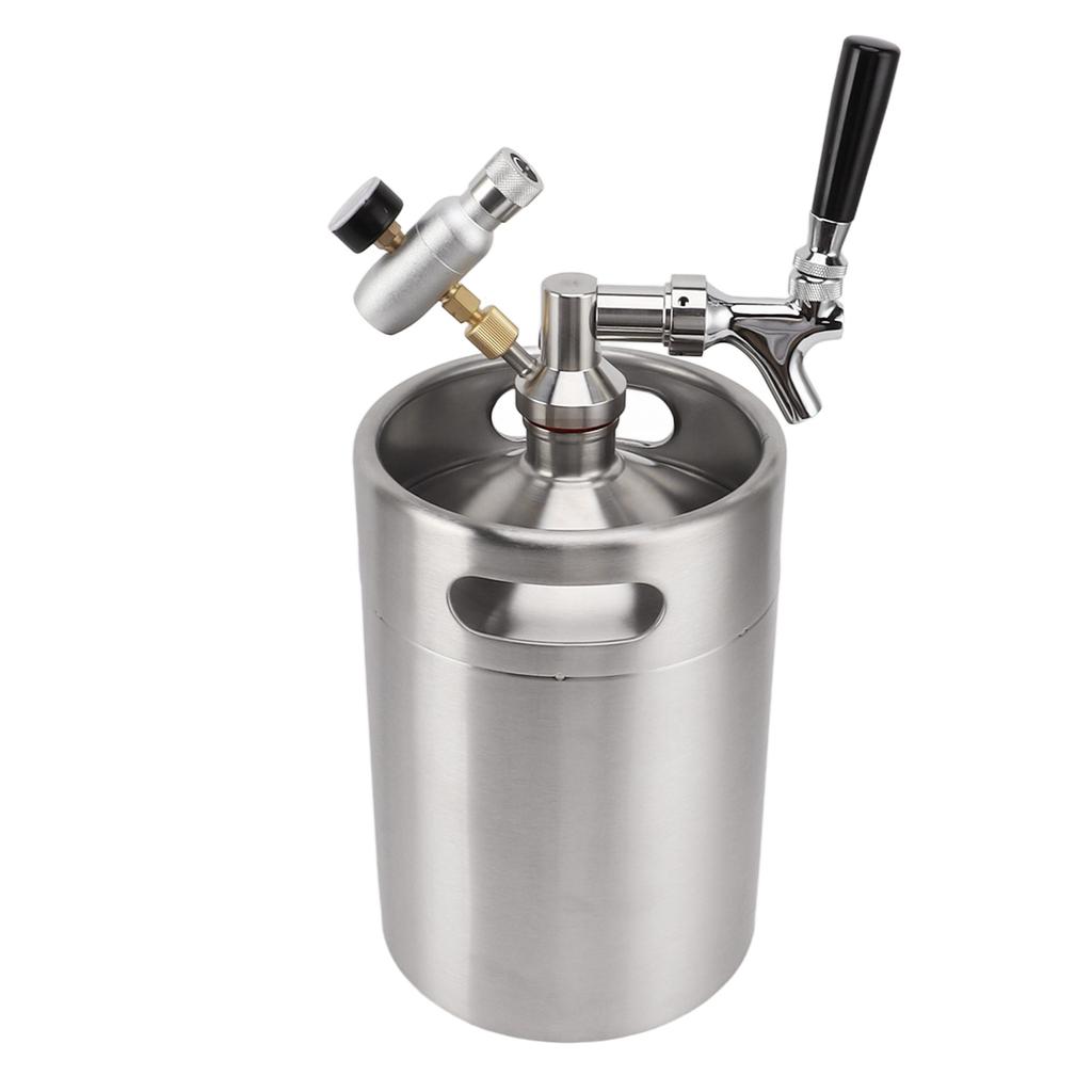 Мини-пивная бочка под давлением из нержавеющей стали 5 л с дозатором 60 фунтов на кв. дюйм, выпускной клапан, кофейный бочонок