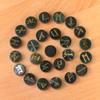 25Pcs/1Pack Natural Crystal Quartz Agate Rune Letters Unperforated Discs Set,Palm Stones Viking Nordic Amulet Divination Ornaments Decoration Jewelry