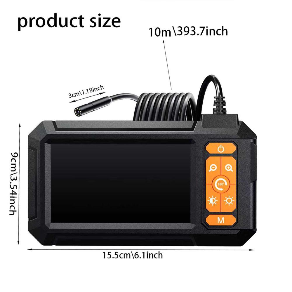 Промышленный эндоскоп Камера 4,3-дюймовый экран HD1080P USB 8-мм объектив 8 светодиодов 2M-10M Для проверки труб автомобиля Камера-борскоп Водонепроницаемая