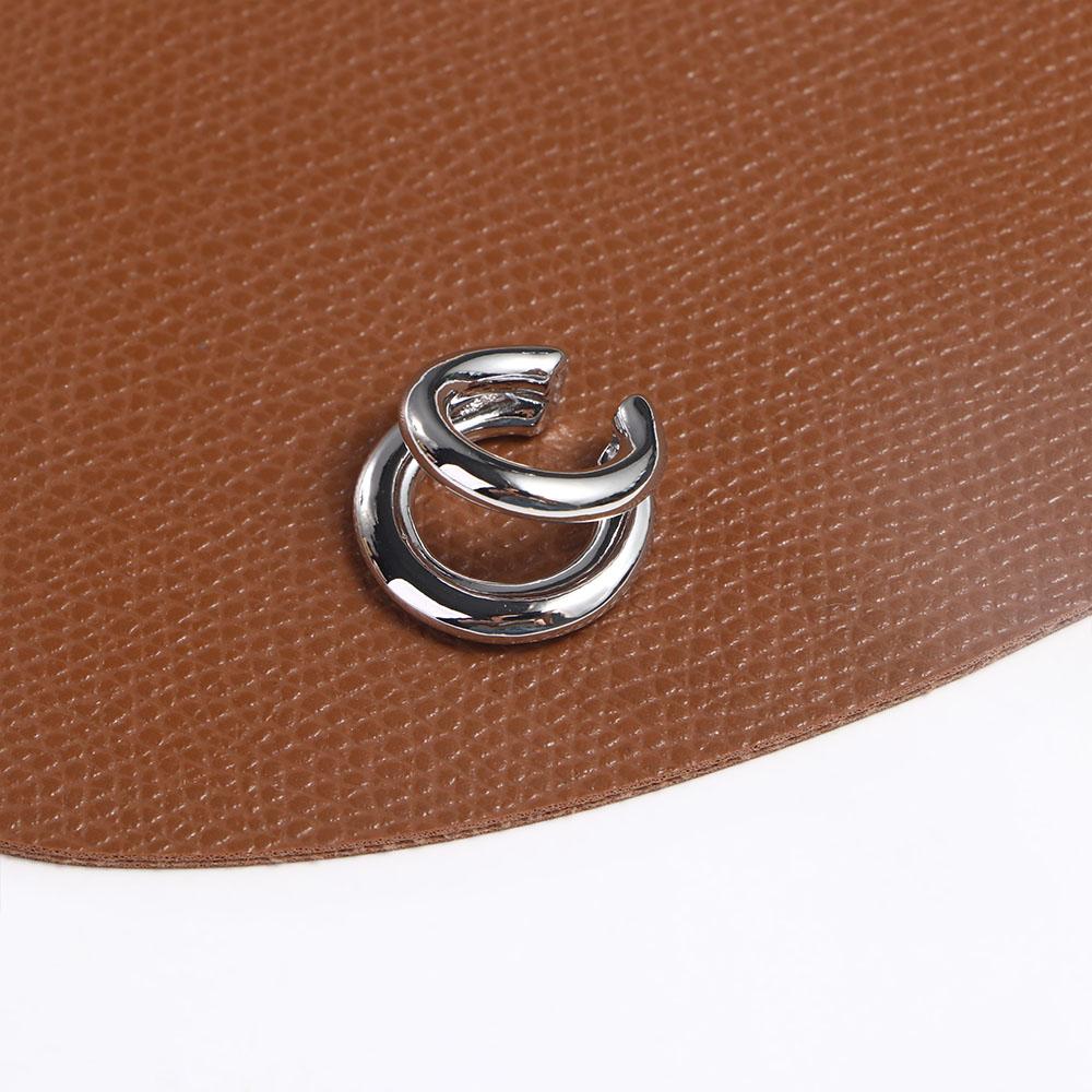 Jewelry Double Circle Multi-layer Gold Color Korean Style Round Earrings Hoop Earrings Ear Clips