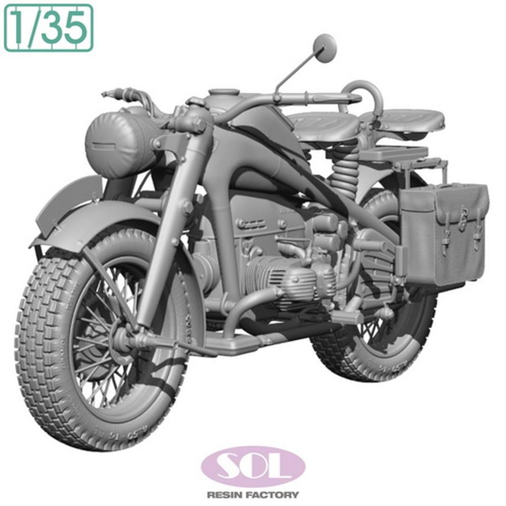 Sol Model Военный мотоцикл KS750 времен Второй мировой войны, немецкий, набор для 3D-печати MM876 1/35 (Мотоцикл)