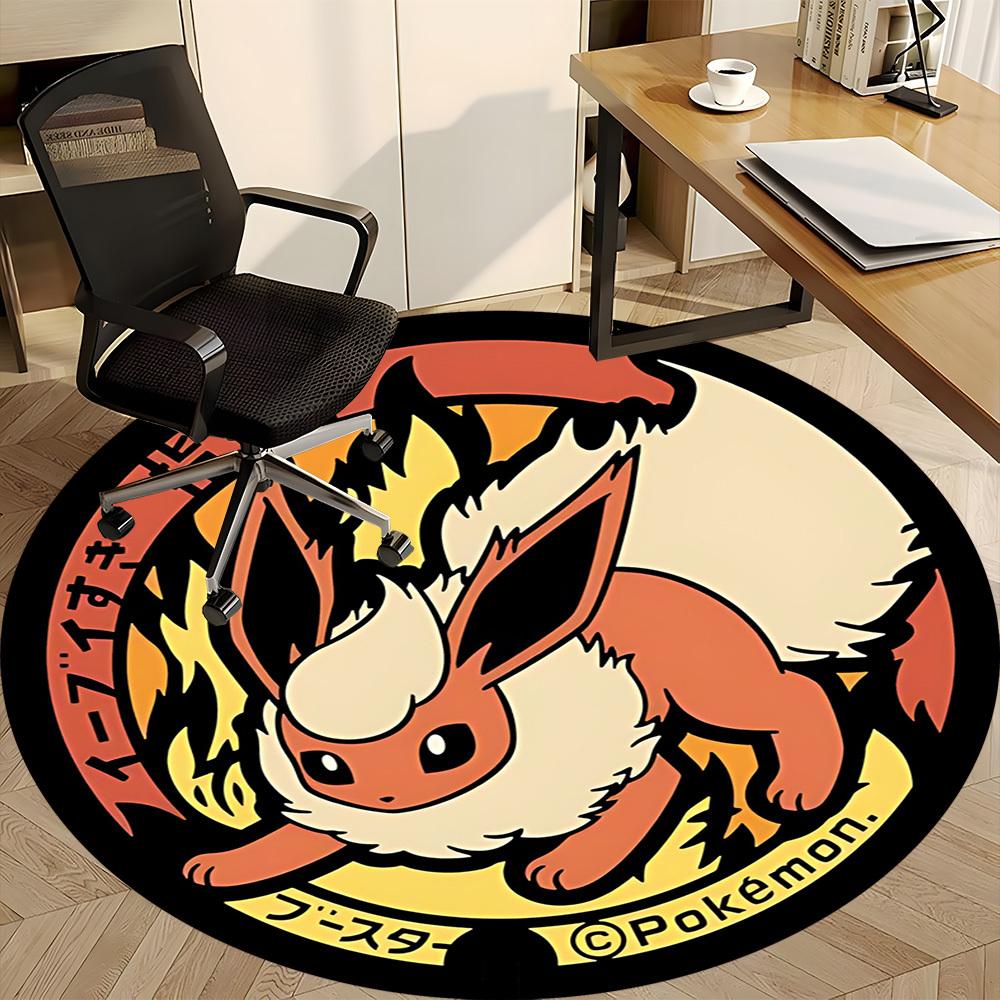 Flareon Pokémon Office Round Area Rug, Under Office Chairs Bedroom Living Room Home Decor a0908139