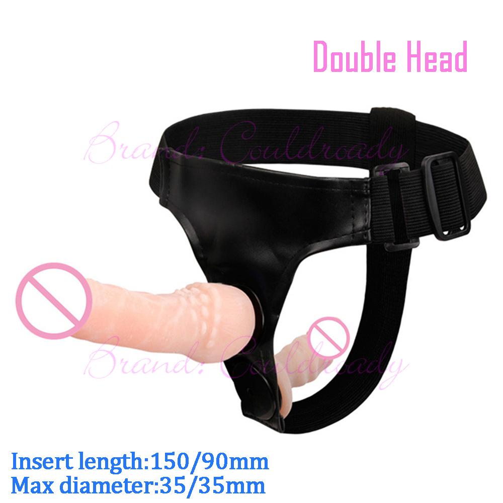 Double Penis Dual Ended Strapon Ultra Elastic Harness Belt Strap On Dildo Adult Sex Toys for Woman Couples Anal Soft Dildos