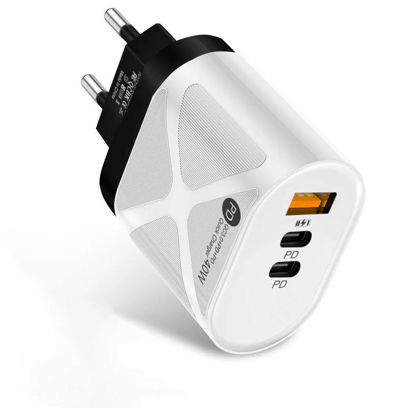 PD33W QC3.0 65W GaN Многопортовое Быстрое Зарядное Устройство Европейского Стандарта с Поддержкой 9В/12В