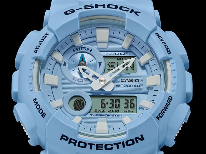 Casio Мужские кварцевые часы GAX-100CSA-2A из смолы, водонепроницаемые до 200 м, аналоговые, ударопрочные