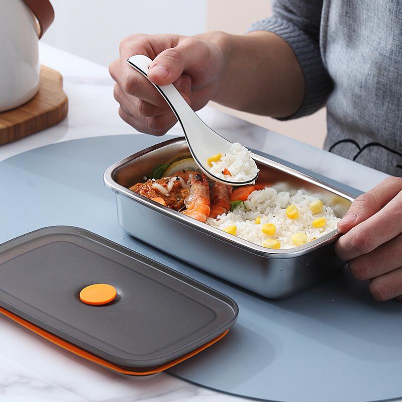 Нержавеющая сталь герметичный ланч-бокс Bento для фруктов, овощей, еды, контейнер для хранения, пикника, офиса, школы, столовых приборов
