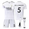 Подростки Дети Взрослые Индивидуальное Имя Футбольные Комплекты 24/25 Реал Мадрид Домашний #5 Беллингем Спортивный Тренировочный Комплект Джерси с Носками