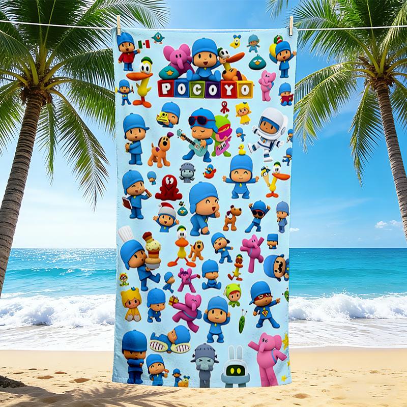 1Pc Pocoyo Adventure World Beach Towel, Quick Dry, Multi-Use for Beach Pool Gym Yoga Home Travel, Christmas, Halloween, Xmas Gift M928515
