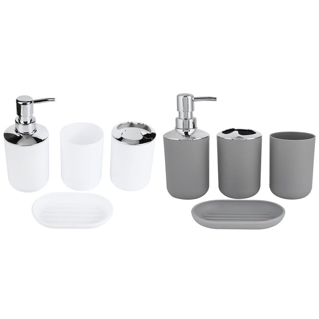 4Pcs/Set Bathroom Kit Accessory Plastic Lotion Bottle Storage Cup Rinse Cup Soap Dish