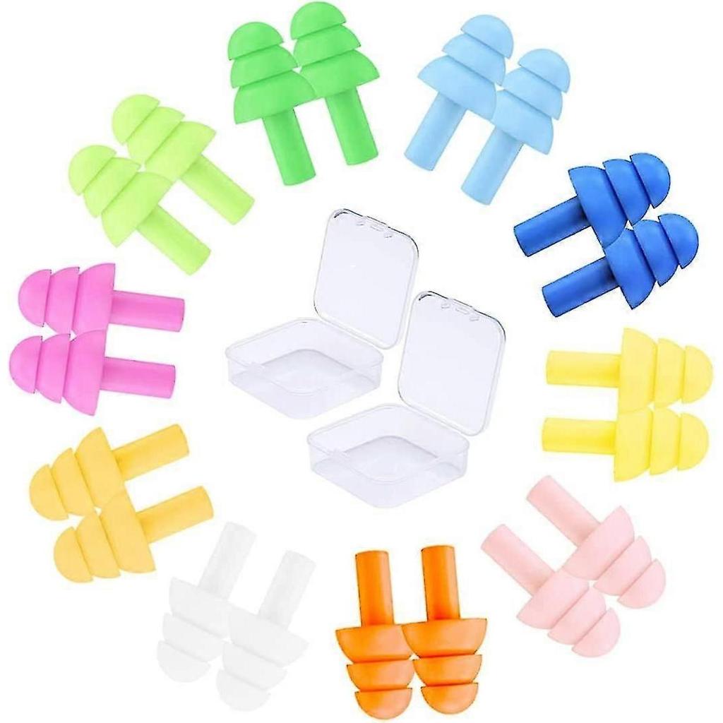 Silicone Earplugs For Sleeping, 10 Pairs Gift Reusable Ear Plugs For