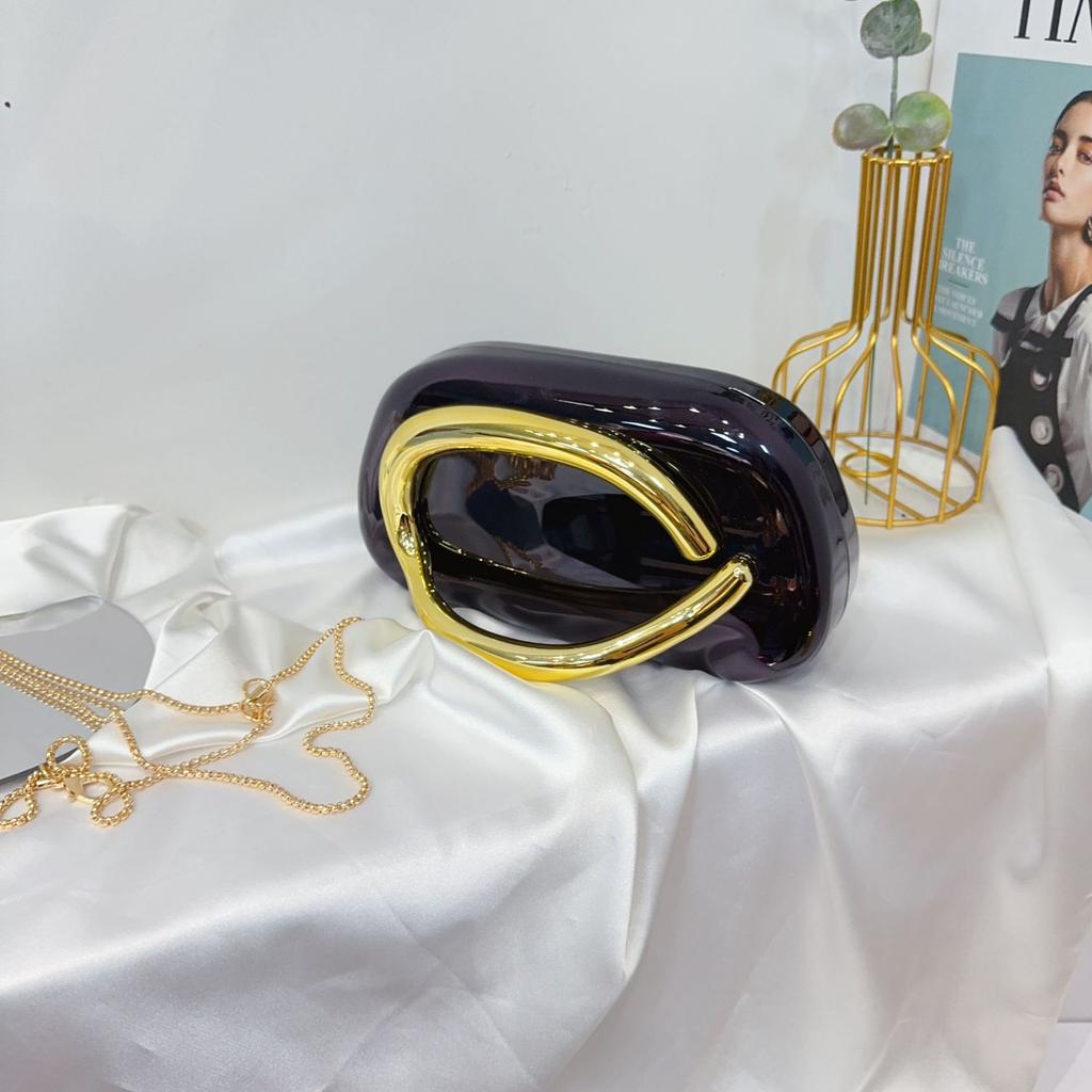 Трендовый классический круглый клатч-бокс, вечерняя сумка, акриловая сумка, винтажная металлическая ручка, кроссбоди на одно плечо