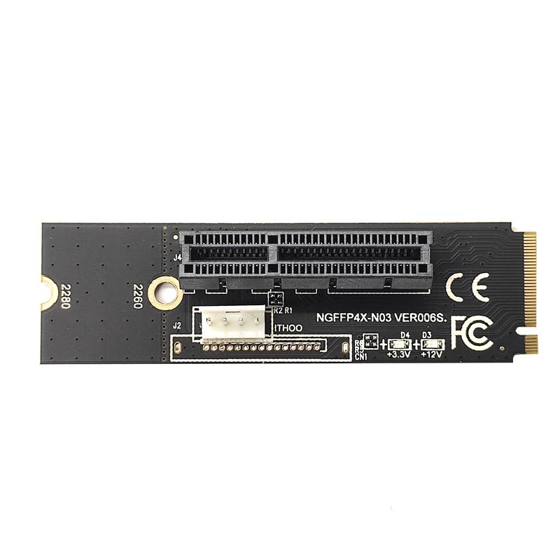 M2 to PCIE 4X Riser Card Adapter M.2 Key M to PCIe X4 Transfer with LED Voltage Indicator for PCI Express 1X to 16X Riser Mining