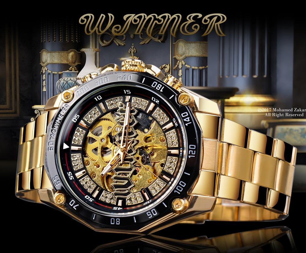 WINNER  Fashion and Leisure Hollow Mechanical Movement Automatic Mechanical Watch