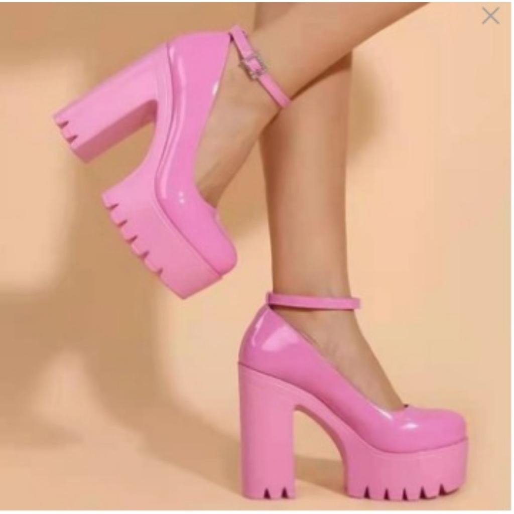 Весенние туфли женские на очень высоком каблуке, сценическая модель, одинарные туфли, толстый каблук, туфли для работы диджеем в ночном клубе, туфли для подиума, женские